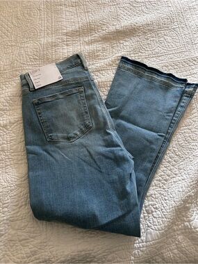 LOFT Medium Blue Flared Wide-Leg Jeans